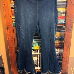 Stylish Dark Blue Flare Jeans